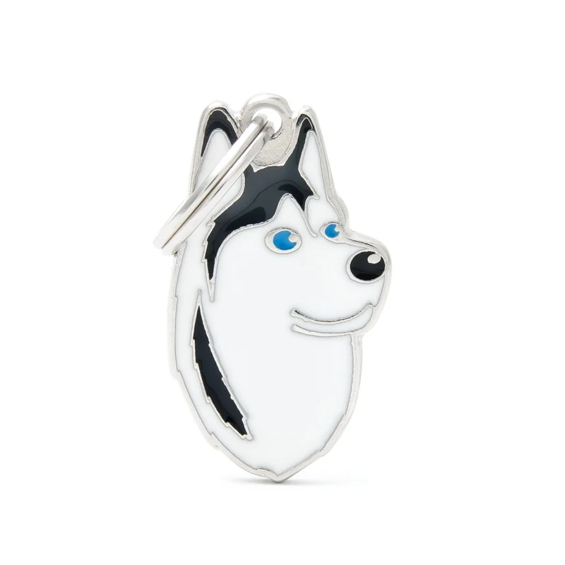 Placa ID en Forma de Husky para Perros