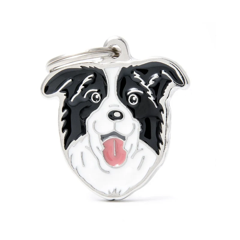Placa ID en Forma de Border Collie para Perros