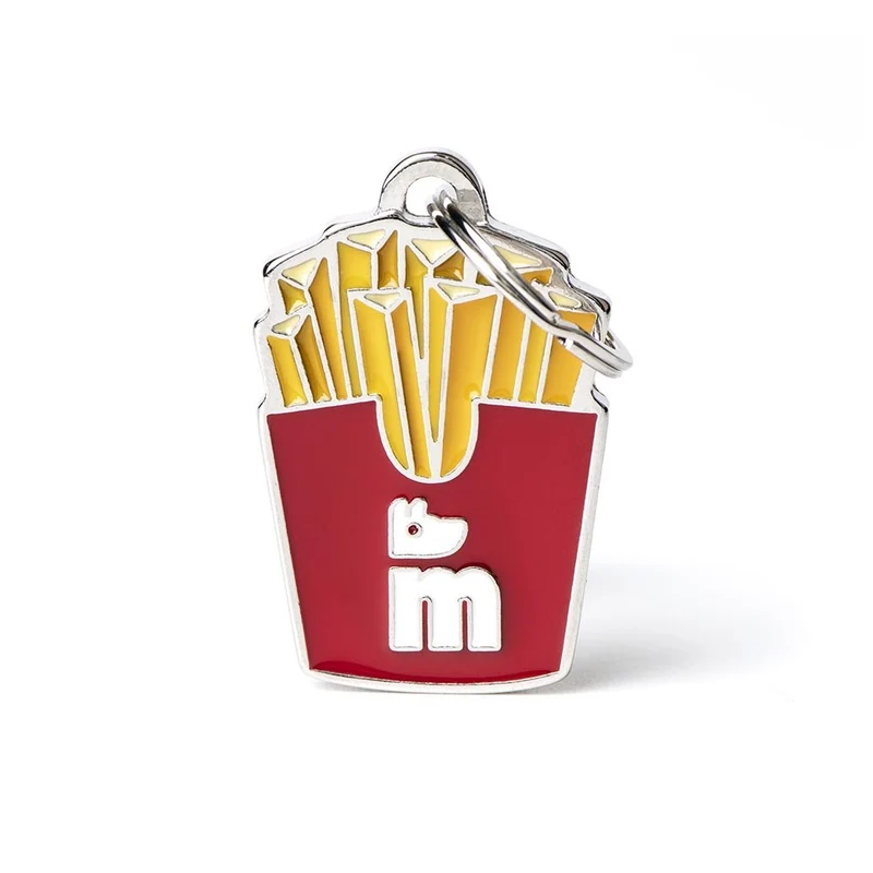 Placa ID en Forma de Papas Fritas para Perros