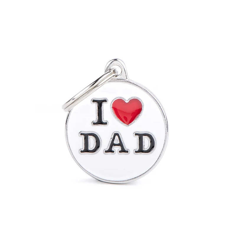 Placa ID Mediana I Love Dad para Perros