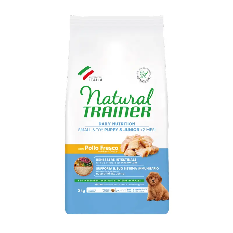 Natural Trainer Ração para Cães, Raças Pequenas e Mini, com Frango, Superpremium, 2 kg