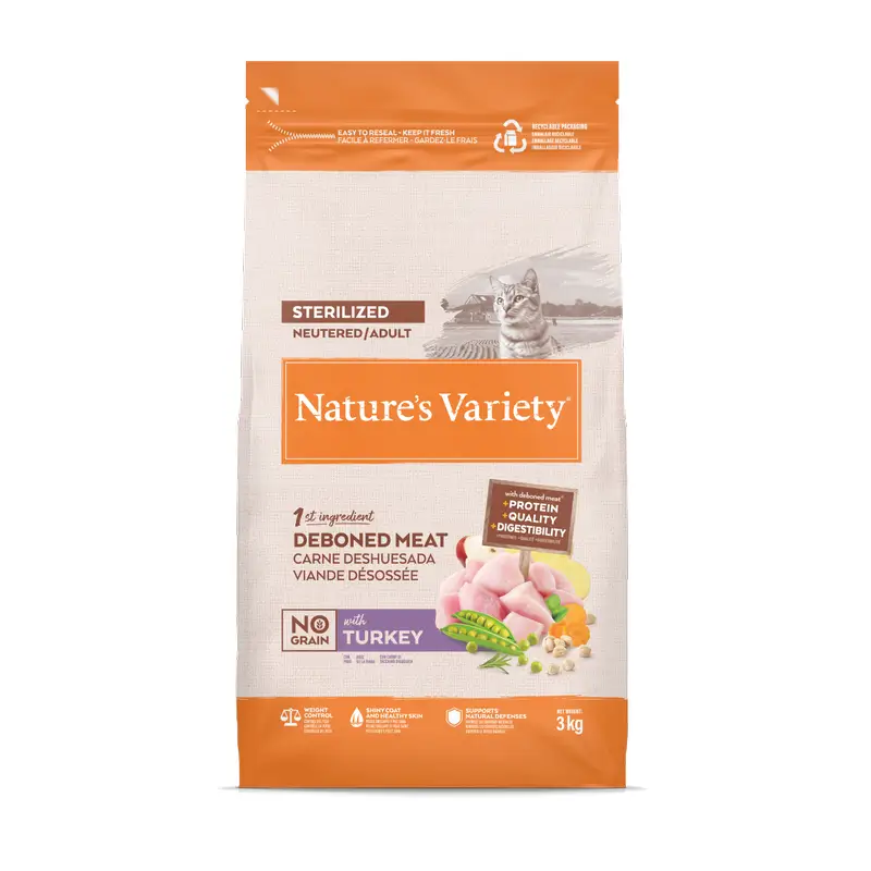 Nature'S Variety Ração para Gatos, com Peru, Natural, 3 kg