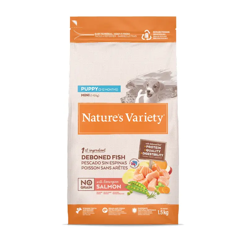 Nature'S Variety Ração para Cães, Mini, com Salmão do Atlântico, Natural, 1,5 kg