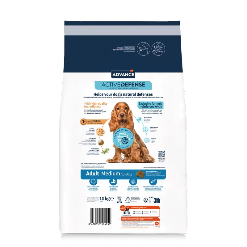 Advance Ração para Cães, Medium, com Frango, Superpremium, 10 kg