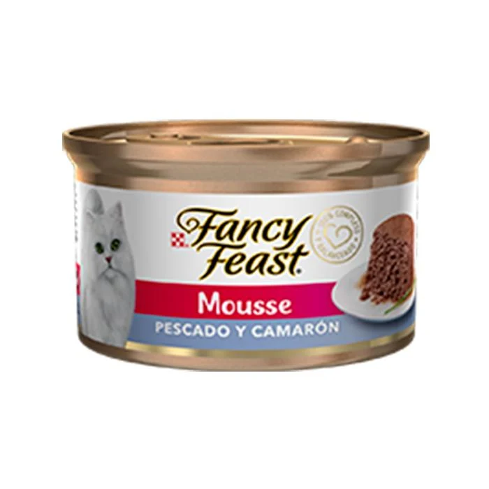 Fancy Feast Lata Mousse Pescado Y Camarón x 85 Gr