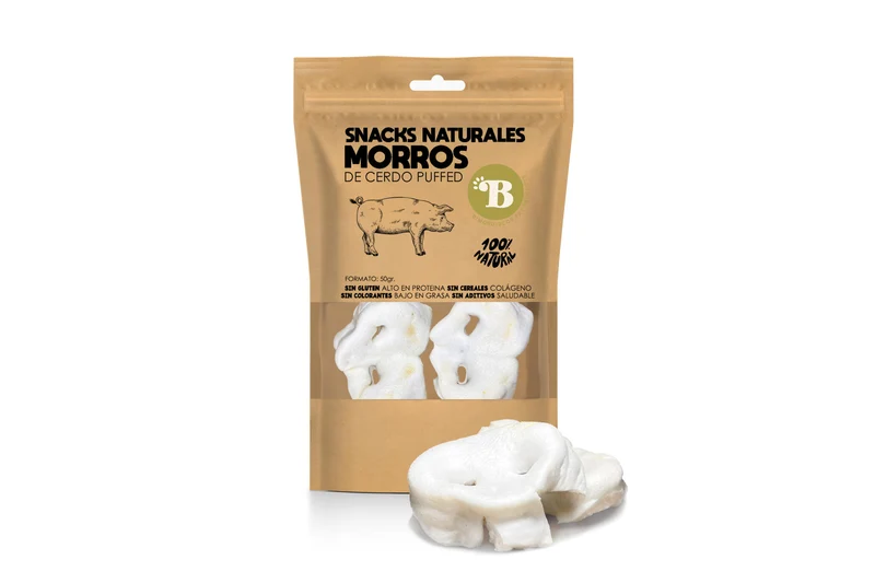 Bimordiscos Puffed Morros De Cerdo Para Perros · 50g