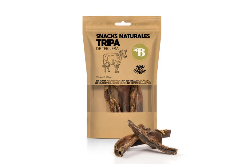Bimordiscos Tripa Verde De Vaca Para Perros · 100g