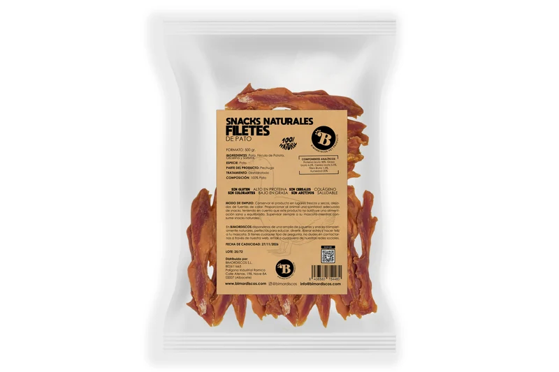 Bimordiscos Filetes De Pato Para Perros Y Gatos - 500g 500 G