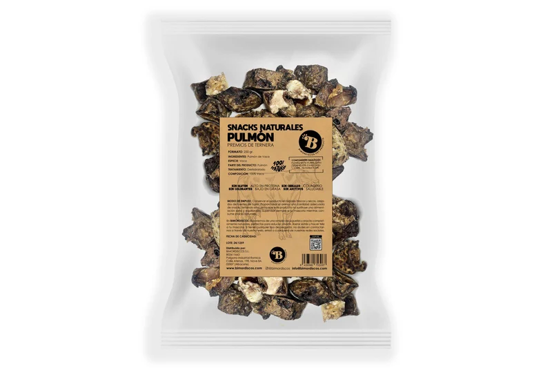 Bimordiscos Premios De Pulmón De Ternera Para Perros Y Gatos - 250g 250 G
