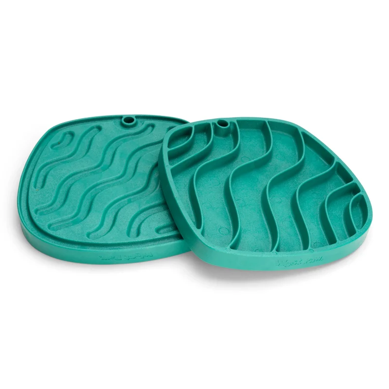 Feast Mat: Alimentador Lento y Lick Mat Verde - Tapete de Lamedura Todo en Uno de West Paw