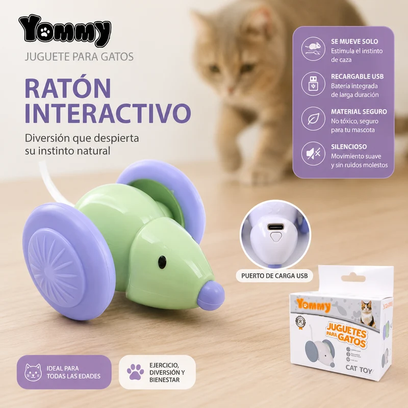 Ratón Vibrador Interactivo para Gatos
