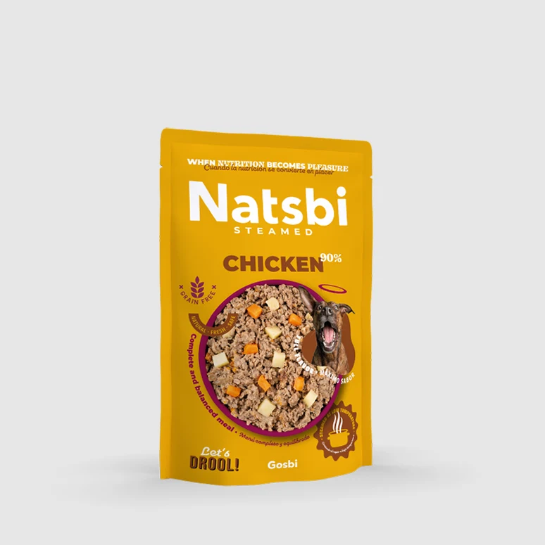 Natsbi Steamed Dog Pollo 200 gr. Alimentación completa