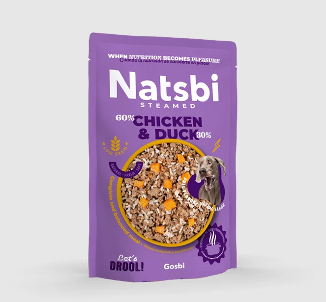 Natsbi Steamed Dog Pollo y Pato 200 gr. Alimentación completa