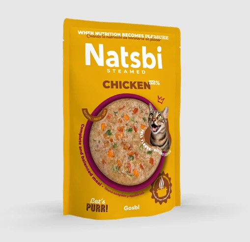 Natsbi Pollo al vapor con salsa 80 gr. Alimentación completa