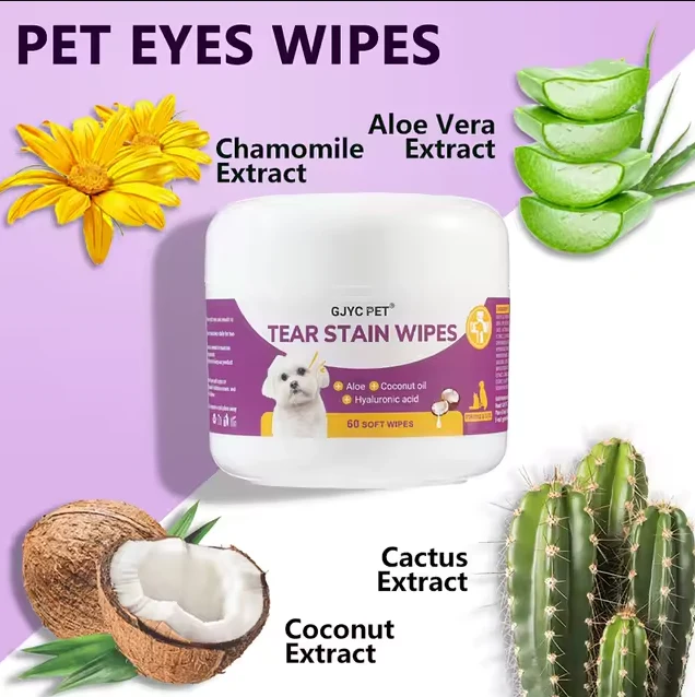 Toallitas limpiadoras de ojos para perros y gatos – 60 unidades