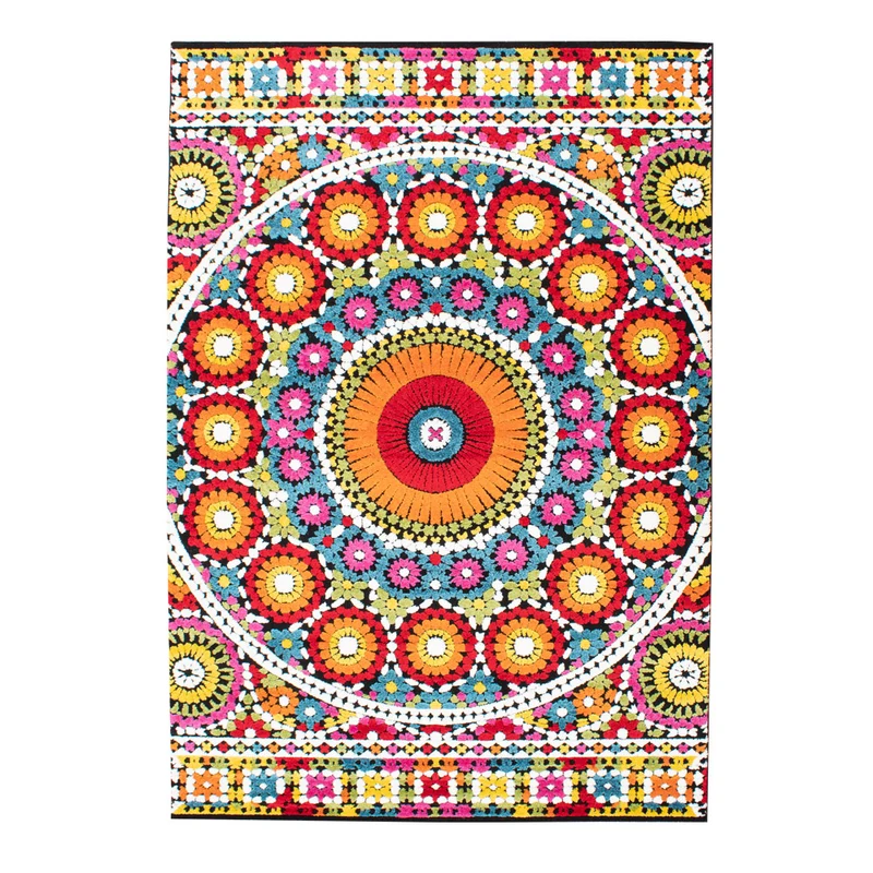 Tapete multicolor con diseño hindú moderno (Mandala 39384-110)
