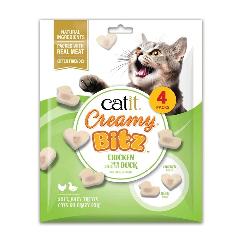 Snack cremoso para gatos Creamy Bitz pollo con pato 4 x 12 g Catit