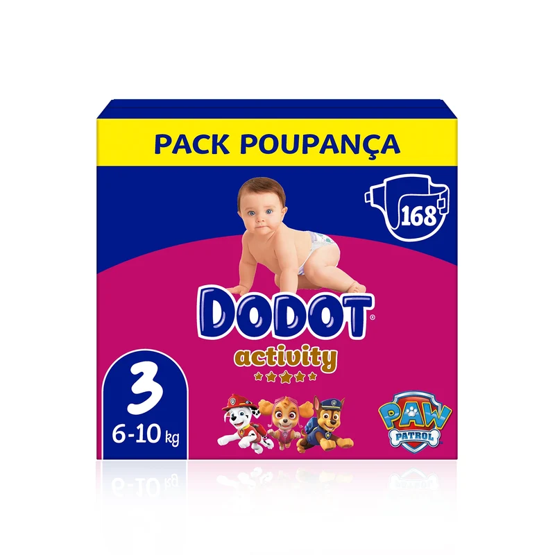 Dodot Activity Fraldas T3 (6-10 kg) 168 un