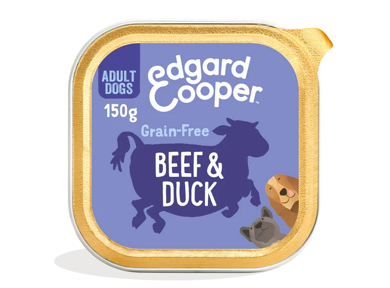 Tarrina de comida para perros con ternera y pato sin cereales | Edgard & Cooper 150 g