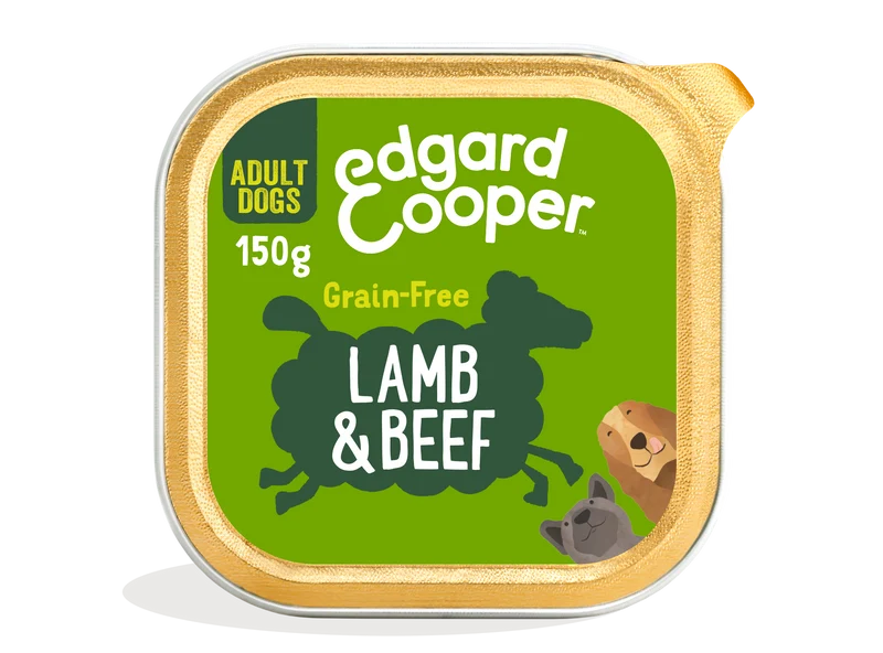 Tarrina de comida húmeda para perros con cordero y ternera sin cereales | Edgard & Cooper 150 g