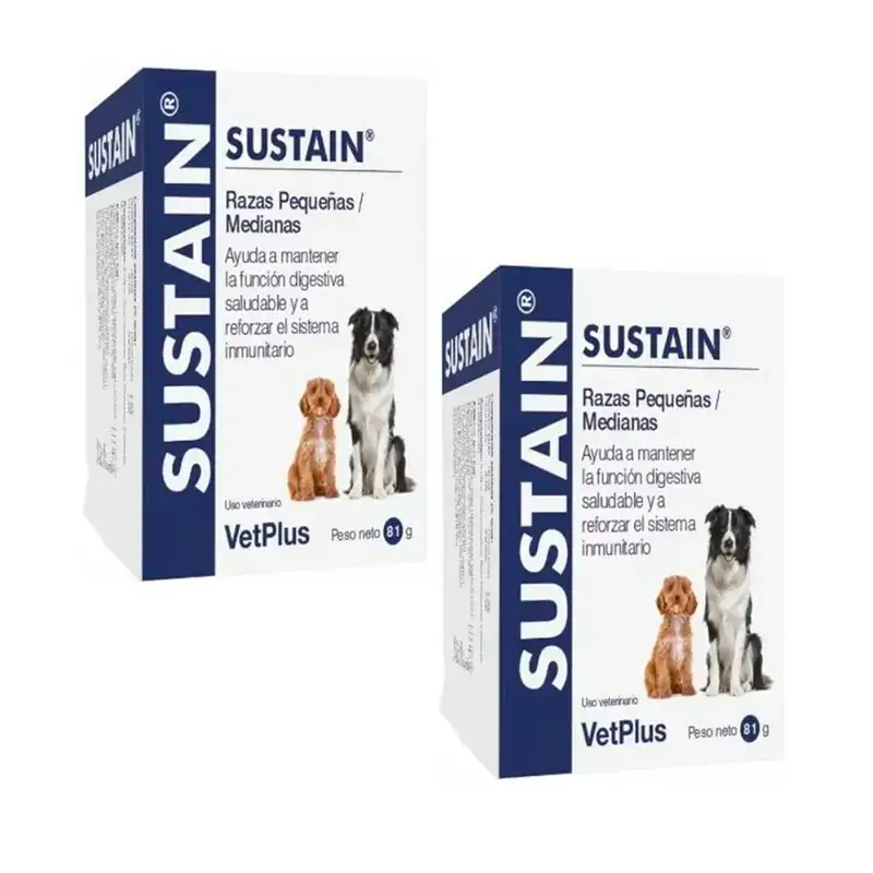 Sustain Raças Pequenas e Médias, Embalagem 2 x 30 saquetas
