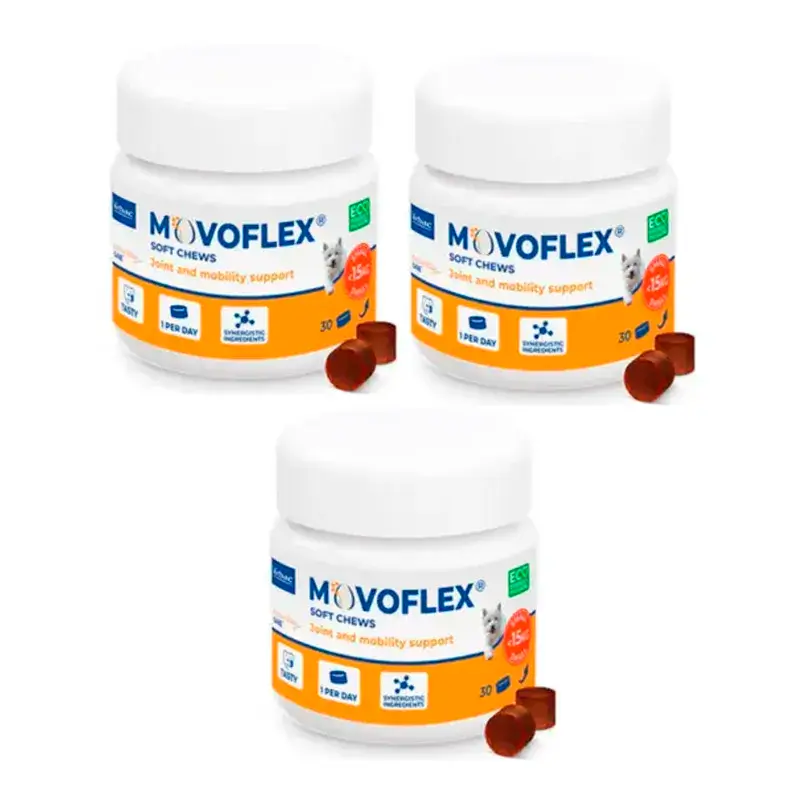 Movoflex Chondroprotector Cães Pequenos Até 15Kg, Embalagem 3 x 30 Comprimidos