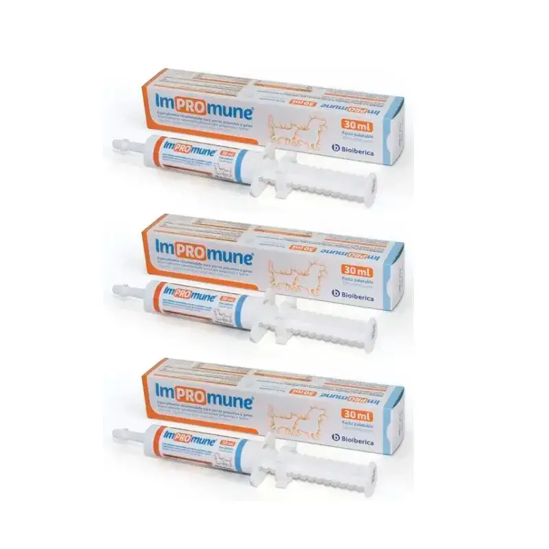 Pasta Palatável Impromune para Cães e Gatos, Embalagem 3 x 30 ml