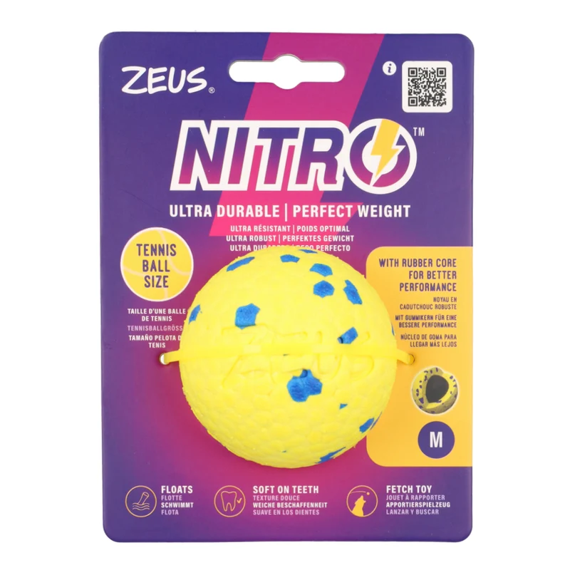 Zeus Nitro juguete para Perros Bola Lastrada Flotante M 16,3cm