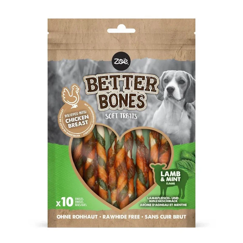 Twists envueltos en pollo para perros Zoë Better Bones 12.5cm, 10pc