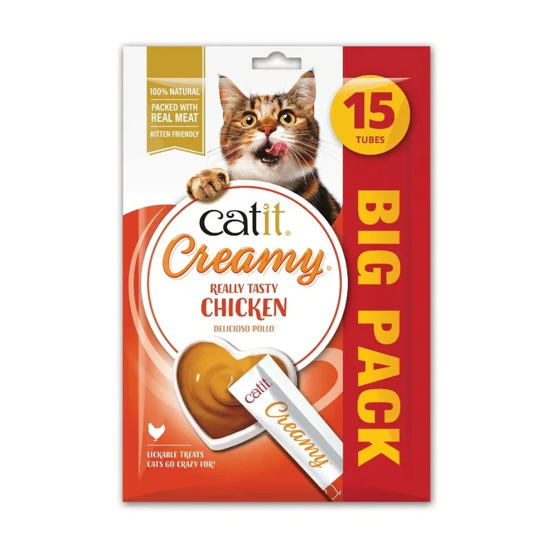 Snack líquido para gatos sabor pollo Creamy 15 x 10 g Catit