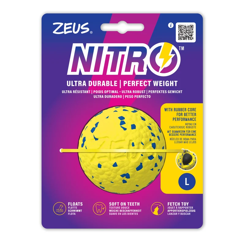 Zeus Nitro juguete para Perros Bola Lastrada Flotante L 17,6cm