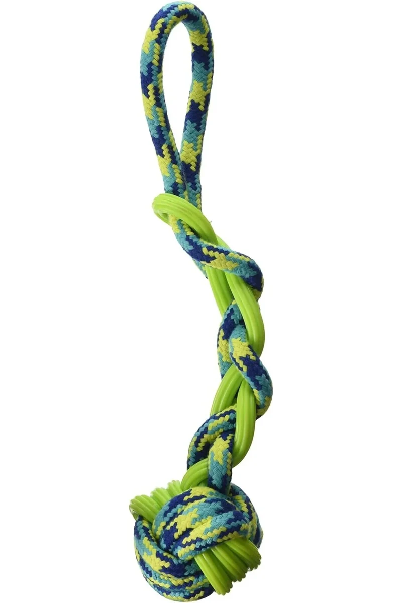 Zeus Fitness TPR Pelota Cuerda Trenzada para Perros Tug 42cm