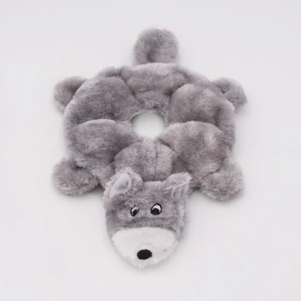 Lobo Redondo de Peluche con 6 Squeakers - Zippy Loopy Wolf