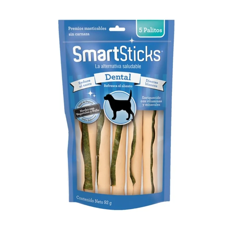 SmartBones Sticks Dentales 5 pz- Premios Tipo Carnaza pero Saludables