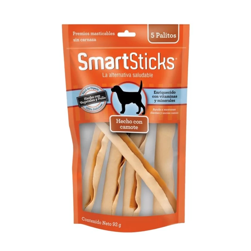 SmartBones Sticks de Camote 5 pz- Premios Tipo Carnaza pero Saludables