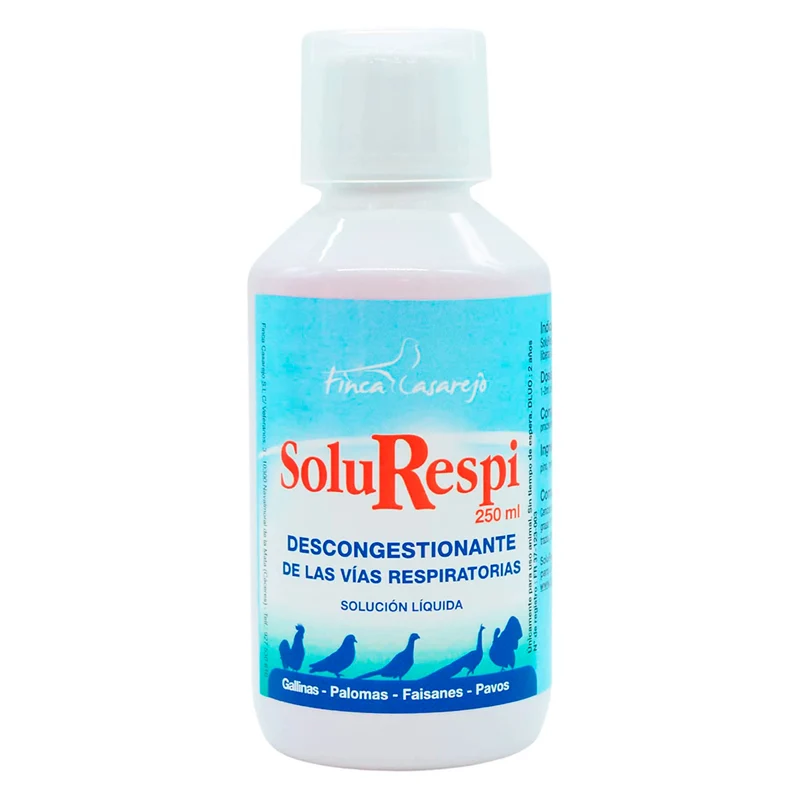 SoluRespi 250ml - Solución líquida mentolada para gallinas - Apoyo nutricional en el resfriado de las aves - 100%natural