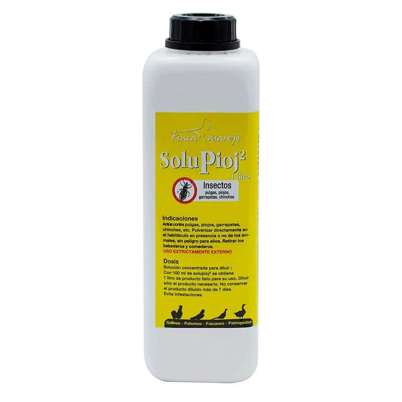 Solupioj (1 Litro) - Solución Biodegradable Para Eliminar Parásitos Externos Como Piojo, Ácaros, Garrapatas...