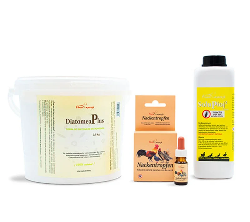 Pack Adiós Piojos - Productos Naturales Para Desparasitar Aves De Corral - Elimina El Piojo De Las Gallinas - Plus