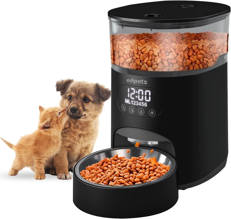 Comedero Automático Programable Para Perros Y Gatos Negro