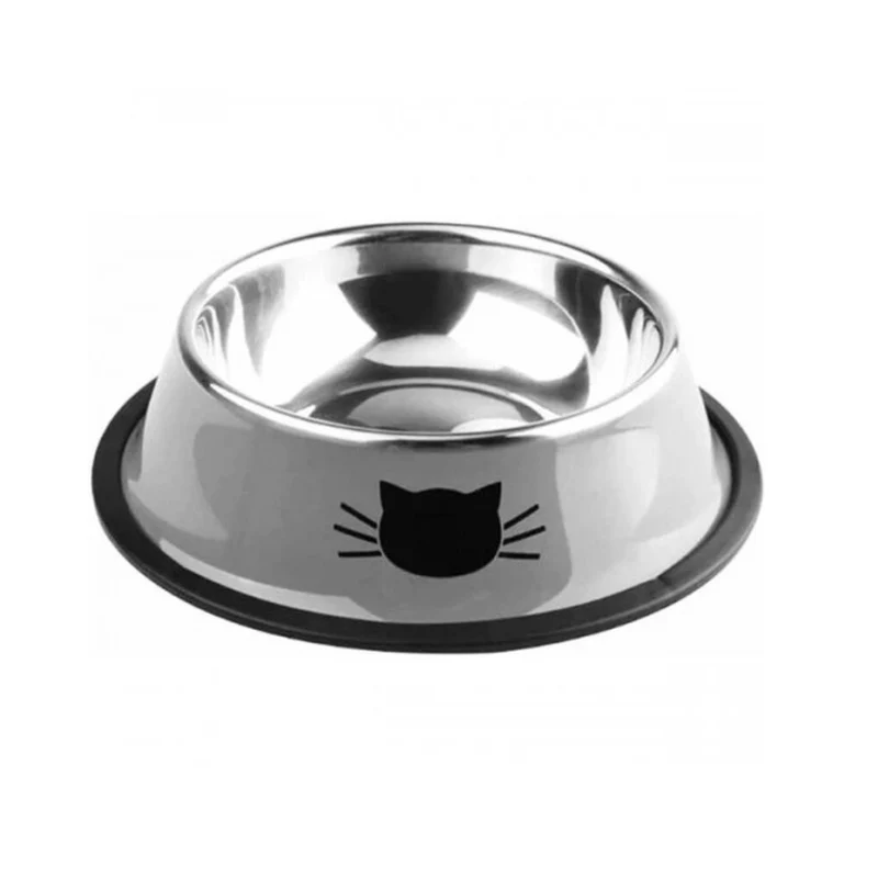 Edipets Comedero Para Gatos De Acero Inoxidable Gris