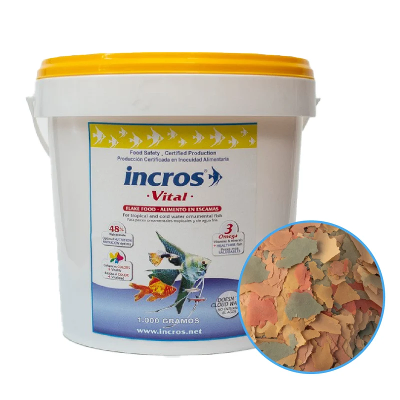 Comida Para Peces Tropicales, Alimento Premium En Escamas, No Ensucia El Agua, Incros Vital