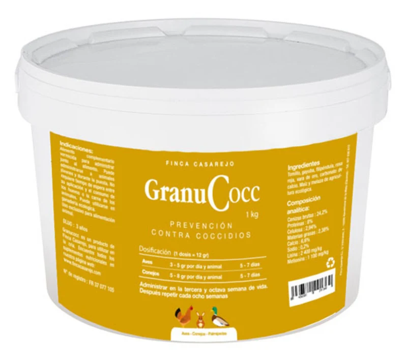 GranuCocc (1Kg) - apoyo nutricional granulado para gallinas y otras aves - Apoyo digestivo - 100 % natural