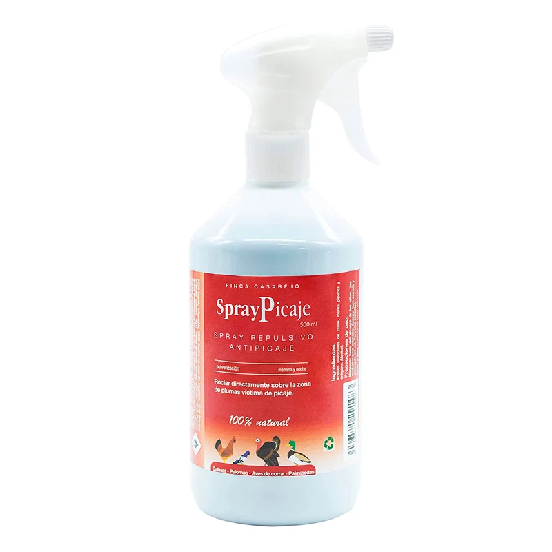 SprayPicaje 500Ml - Spray Contra El Picaje En Aves - Su Sabor Repele A Las Aves - Previene El Canibalismo - 100% Natural