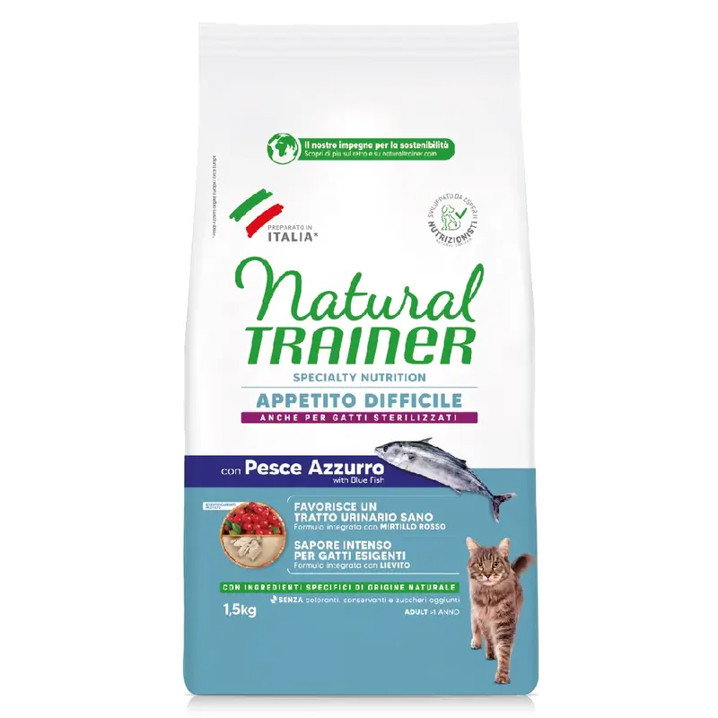 Natural Trainer Pienso Para Gatos, Con Pescado, Superpremium, 1,5 kg