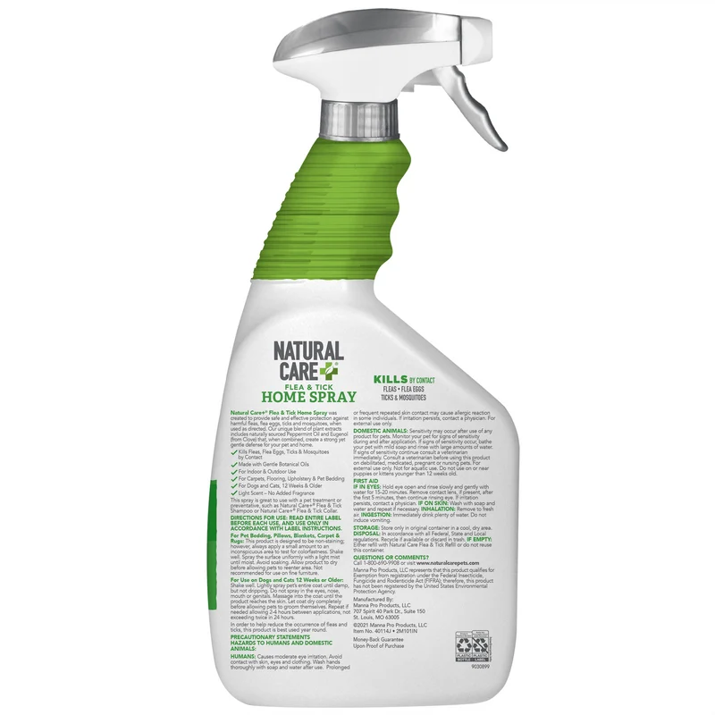 Natural Care+ Flea and Tick Home Spray for Dogs, Cats and Home| Flea & Tick Trea