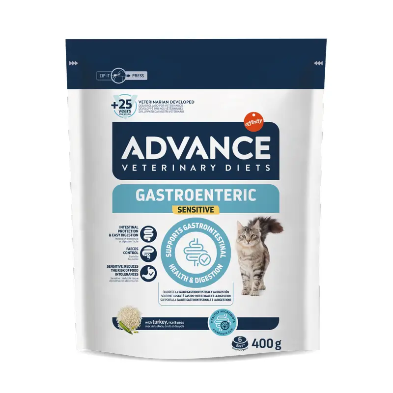 Advance Pienso Gastroenteric Para Gatos, Superpremium, 400 gr