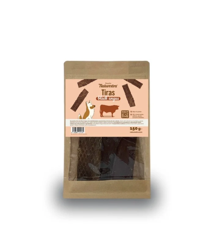 Snack natural para perros de tiras de panza de vacuno 200 g NaturExtra