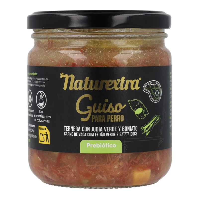 Guiso natural para perros con ternera 300 g NaturExtra