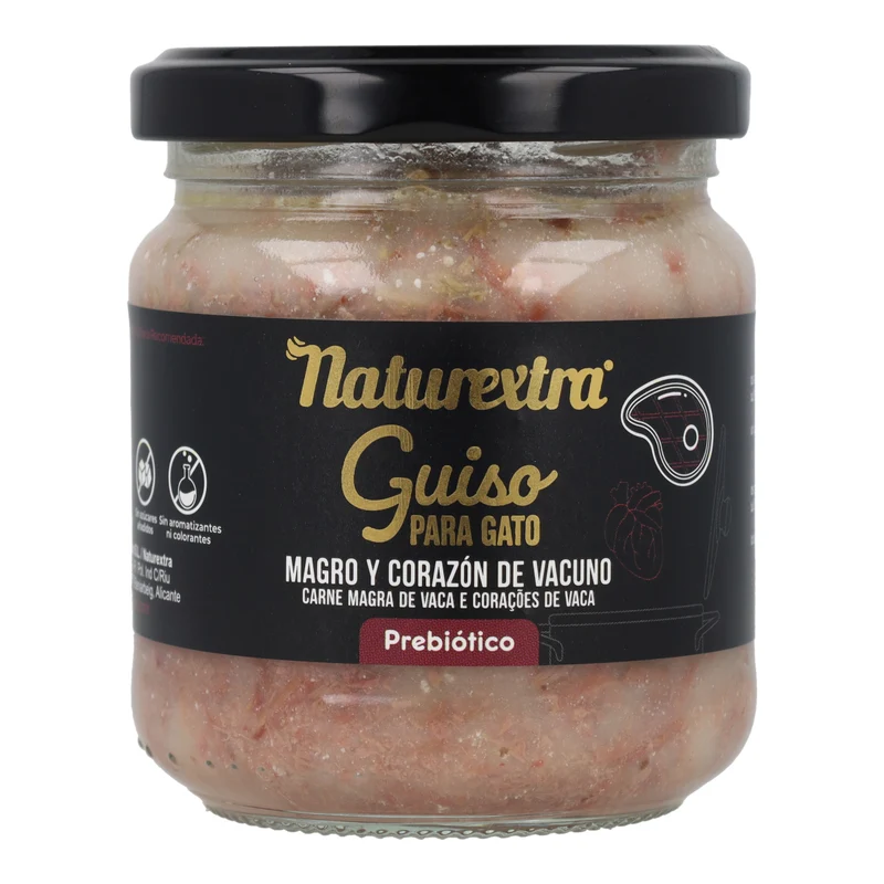 Guiso natural para gatos con ternera y taurina 170 g NaturExtra