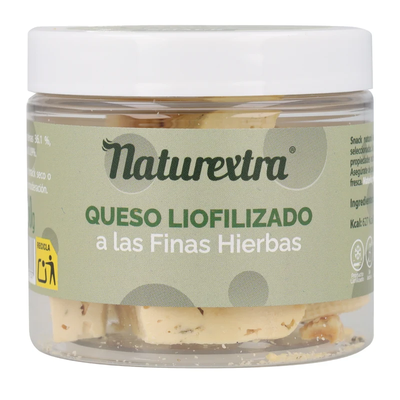 Snack de queso liofilizado con finas hierbas 60 g NaturExtra